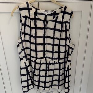 CROSBY by Mollie Burch Black and White Checkered Blouse